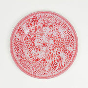 Pale Pink Orchid ‘mosaic garden’ fine china porcelain dinner plate hand decorated in the usa on white background