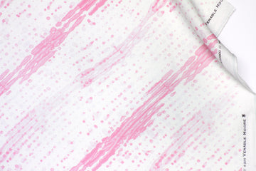 100% linen glissando shibori fabric by the yard in posy pink with top fold