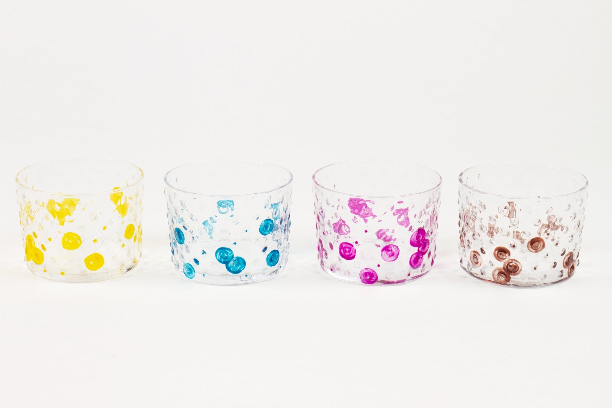 Set of Four Hand-Painted 'Bubble' Glasses Made-to-Order in Los Angeles –  Venable Moore