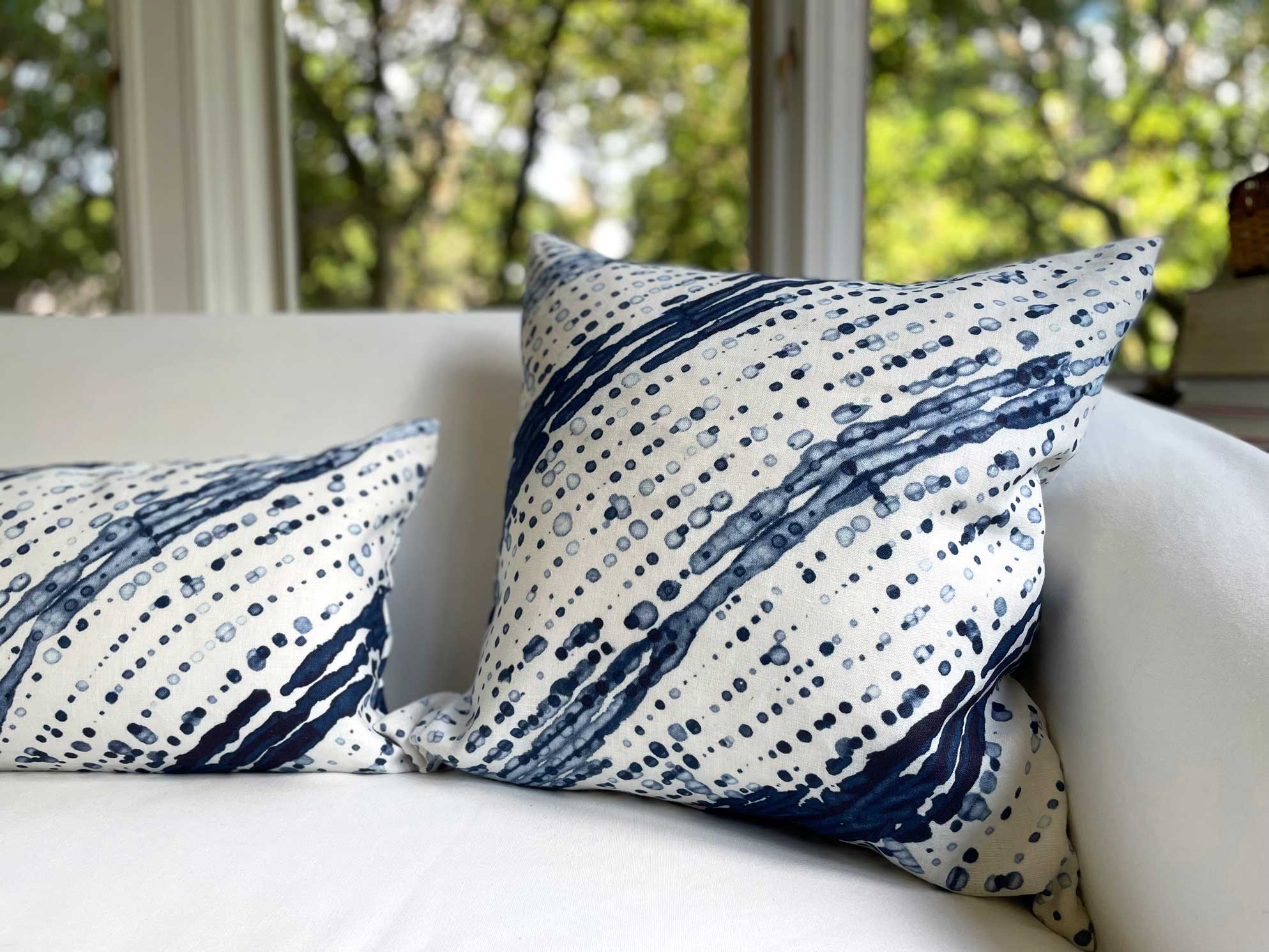 'Glissando' Shibori Linen Pillow Covers