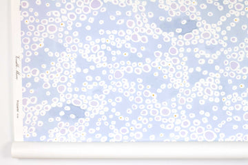 Venable Moore ‘Frizzante’ Pastel Ice blue boutique made-to-order, printed in the U.S.A. wallpaper roll against white wall