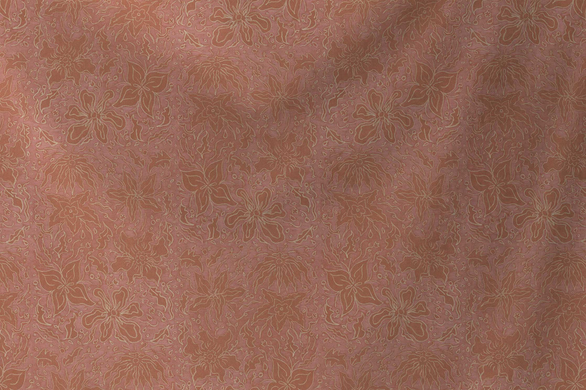 flowing venable moore 100% cotton Fiori hand drawn floral fabric by the yard in passion fruit pink sustainably made to  order by boutique independent design studio venable moore