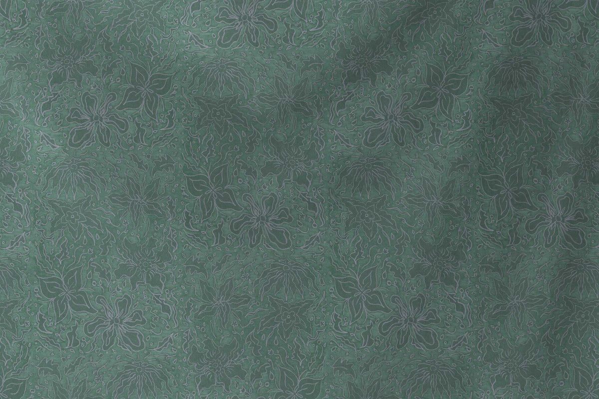 flowing venable moore 100% cotton Fiori hand drawn floral fabric by the yard in teal green sustainably made to  order by boutique independent design studio venable moore