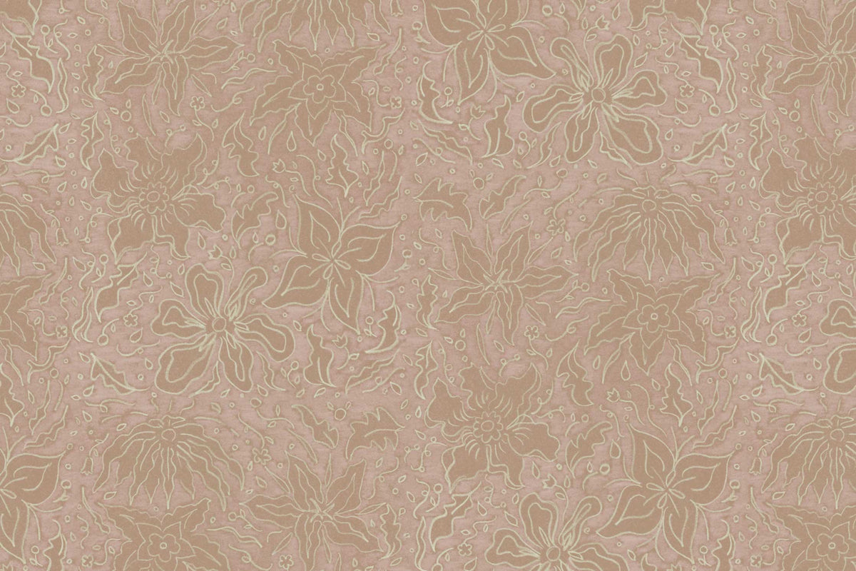 Fiori hand-drawn floral wallpaper nude close up by Venable Moore