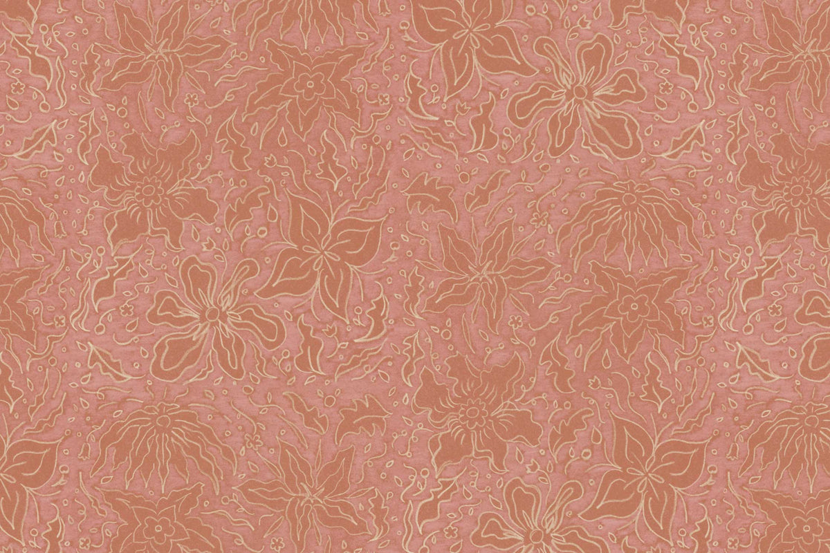 Fiori hand-drawn floral wallpaper passion fruit close up by Venable Moore