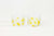 venable moore sun yellow hand-painted hand-blown bubble glasses set of two on white background side by side