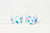venable moore turquoise blue hand-painted hand-blown bubble glasses set of two on white background side by side