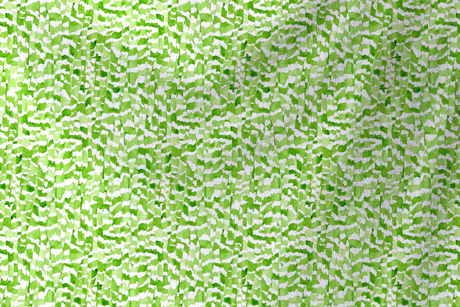 Venable moore flowing 100% European linen Zebra Stripe abstract animal fabric by the yard in petal green sustainably made to  order by boutique independent design studio venable moore