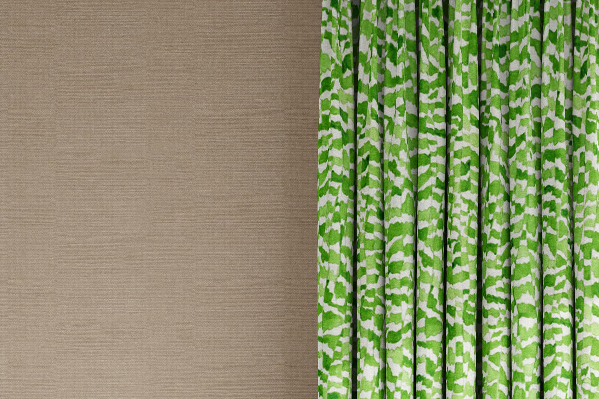 curtains in Venable Moore 100% European linen Zebra Stripe abstract animal fabric by the yard in petal green