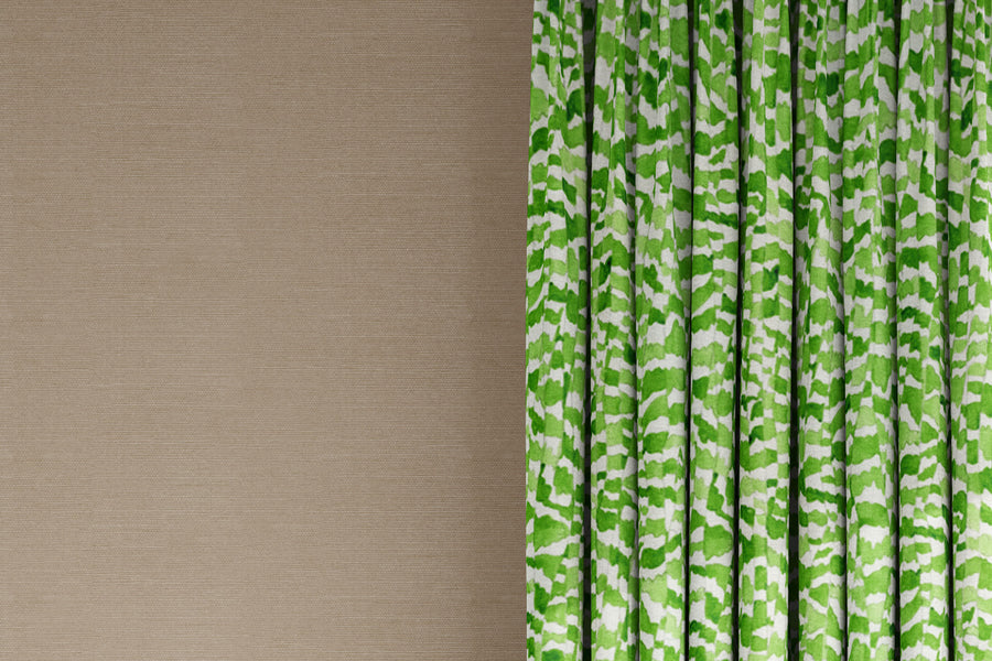 curtains in Venable Moore 100% European linen Zebra Stripe abstract animal fabric by the yard in petal green