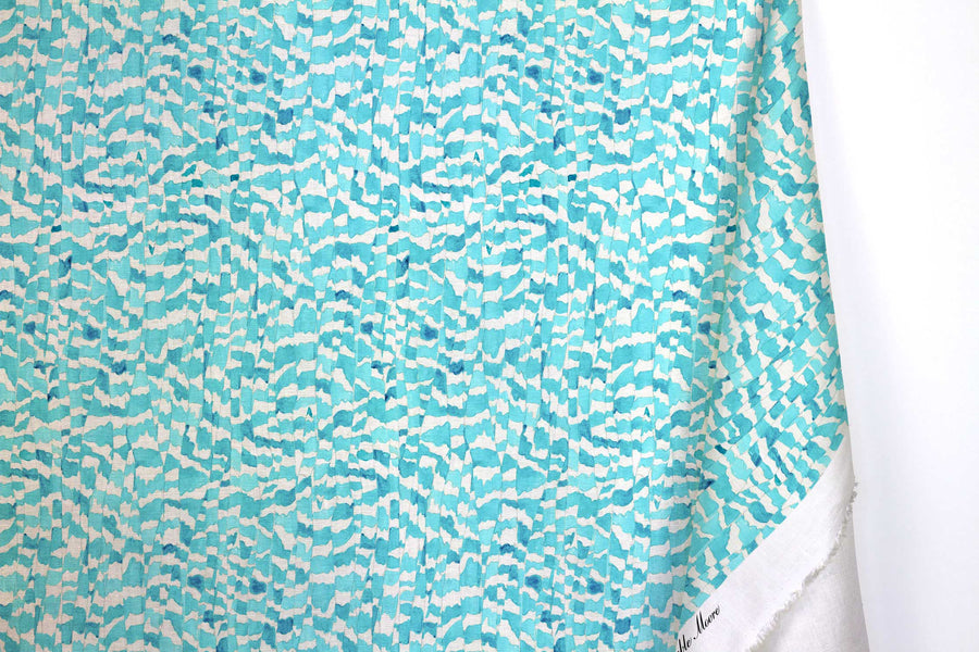 Turquoise 'Zebra Stripe' Linen