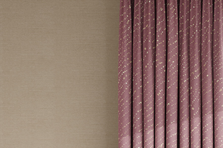 curtains in 100% linen staccato decolorato shibori fabric by the yard in rose clay pink