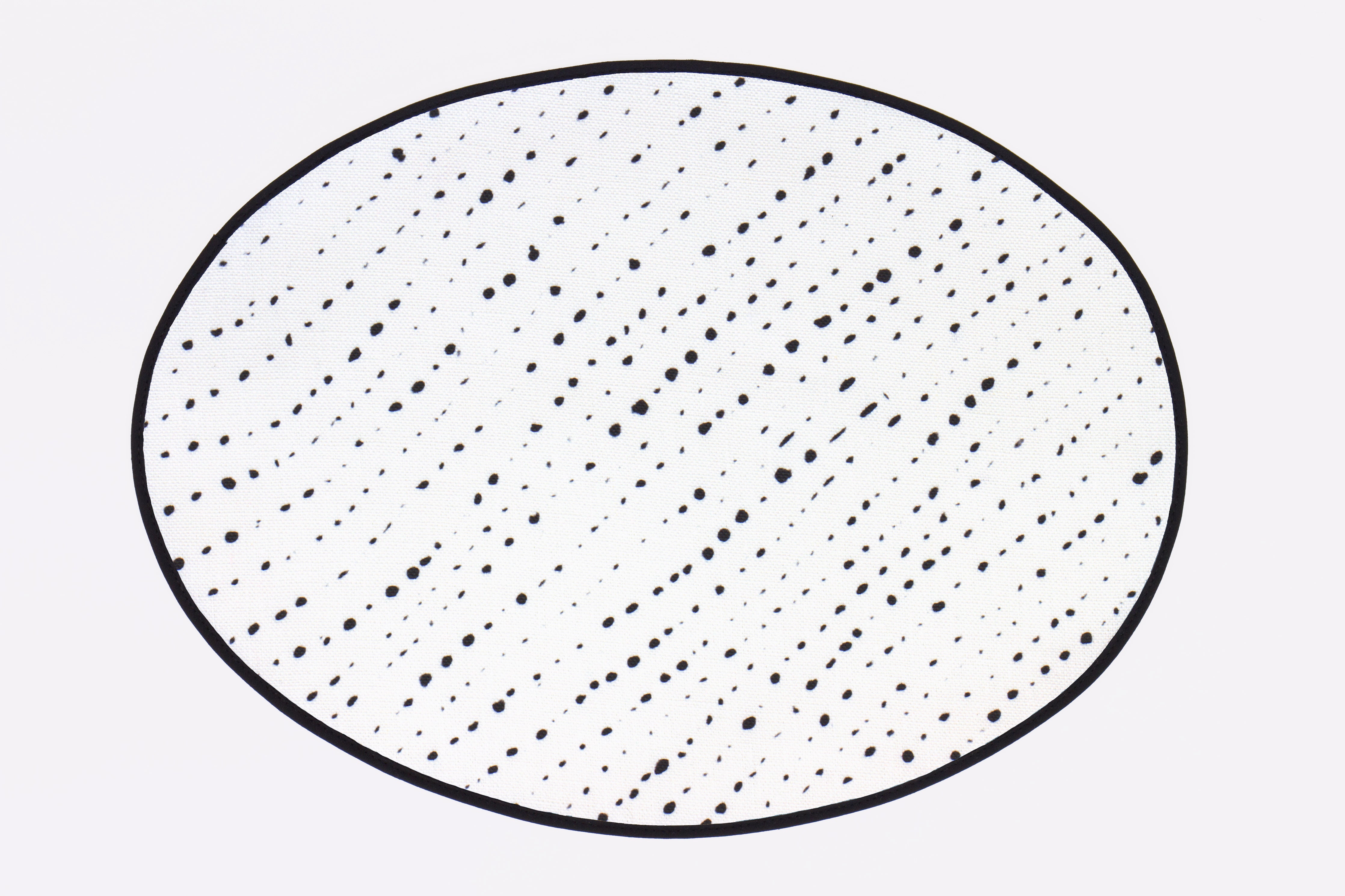 100% linen staccato nero shibori placemat in alabaster white