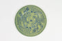 'Mosaic Garden' Porcelain Dinner Plate in Apple Green on White