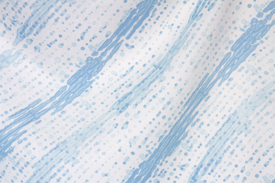 flowing 100% linen glissando shibori fabric by the yard in powder blue