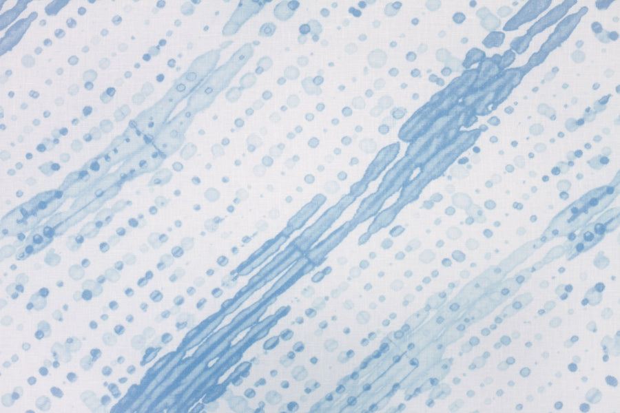 100% linen glissando shibori fabric by the yard up close in powder blue