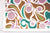 Venable Moore ‘Capri’ Damson Plum Purple, Brown, and Teal boutique made-to-order, printed in the U.S.A. wallpaper roll against white wall