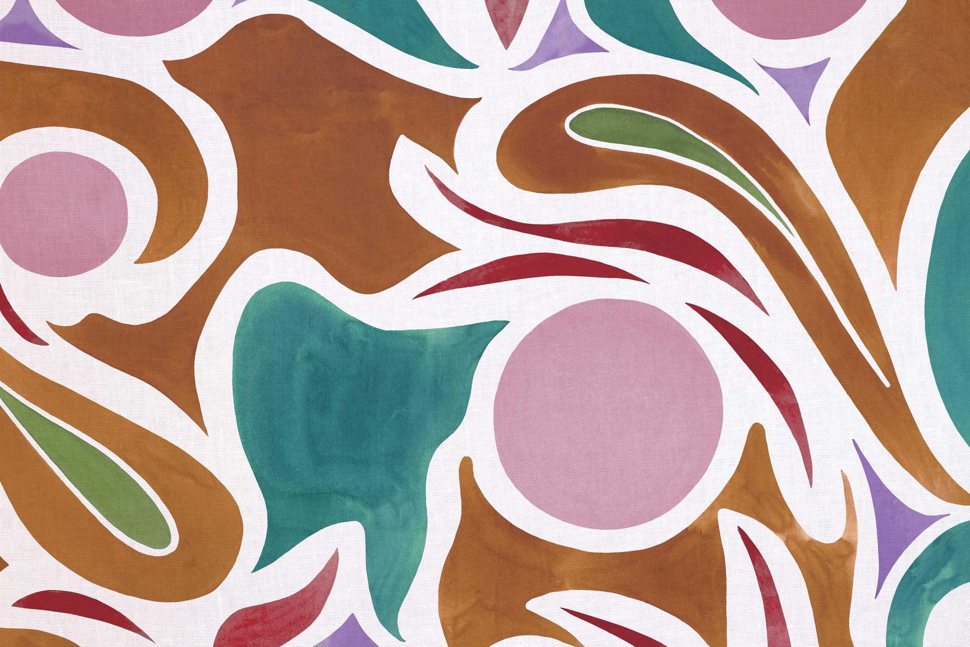 Up close of Venable Moore 100% European French linen capri fabric by the yard in Damson Plum Purple, Brown, and Teal