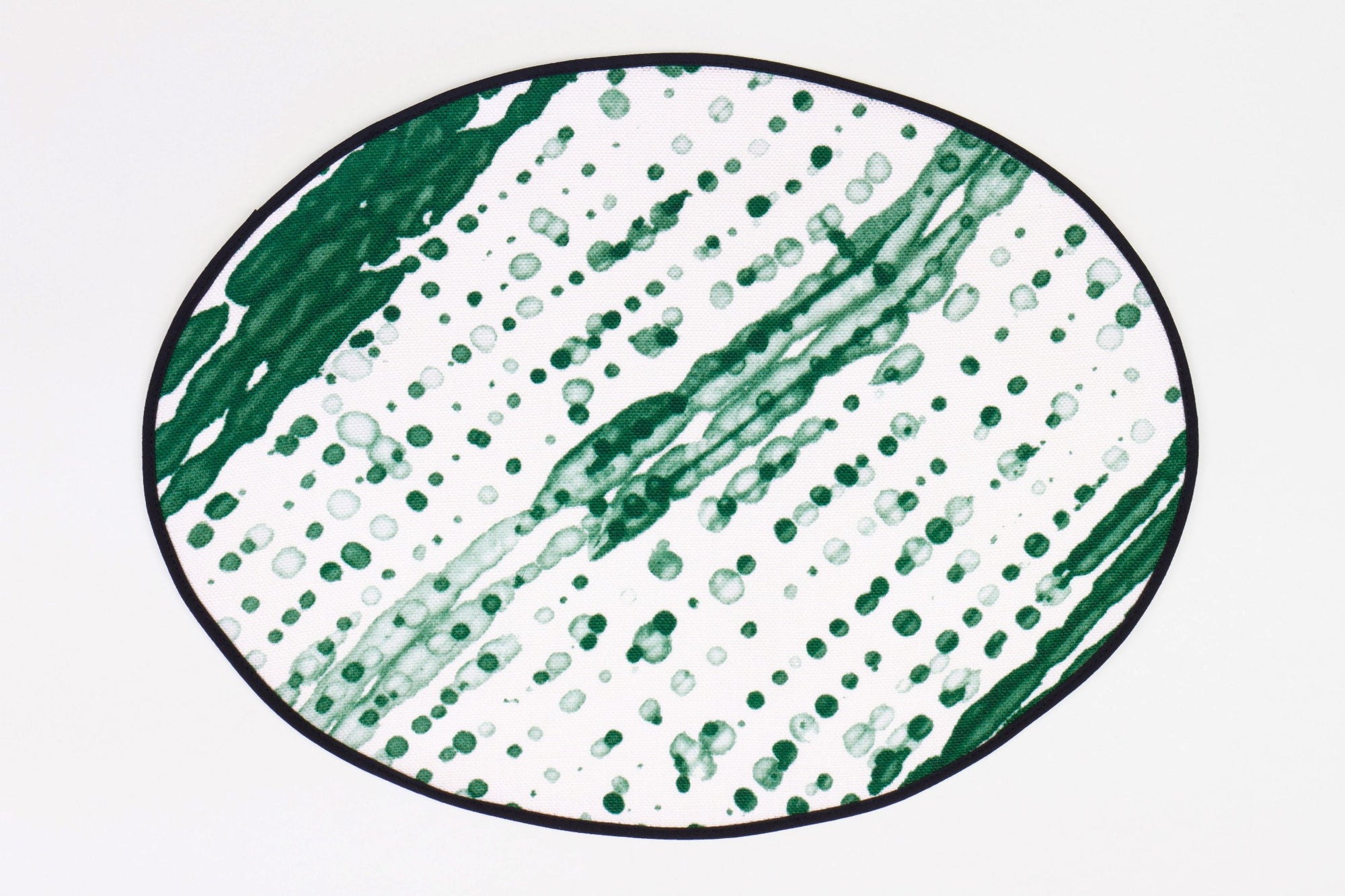 100% linen glissando shibori placemat in emerald green