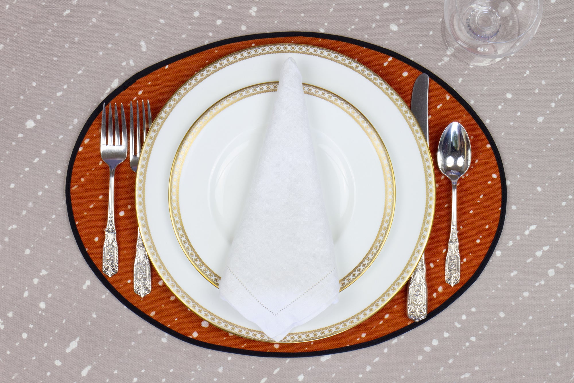 Ginger 'Staccato Sbiancato' Shibori Linen Placemat