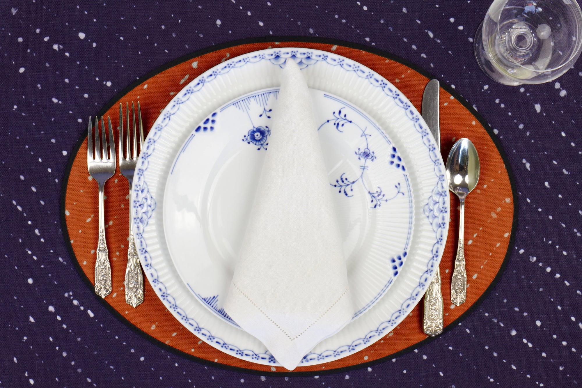 Ginger 'Staccato Sbiancato' Shibori Linen Placemat