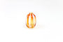 Hand-painted striped glass bud vase in tangerine orange