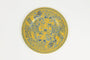 Venable Moore Lemon yellow ‘mosaic garden’ fine china porcelain dinner plate hand decorated in the usa on white background