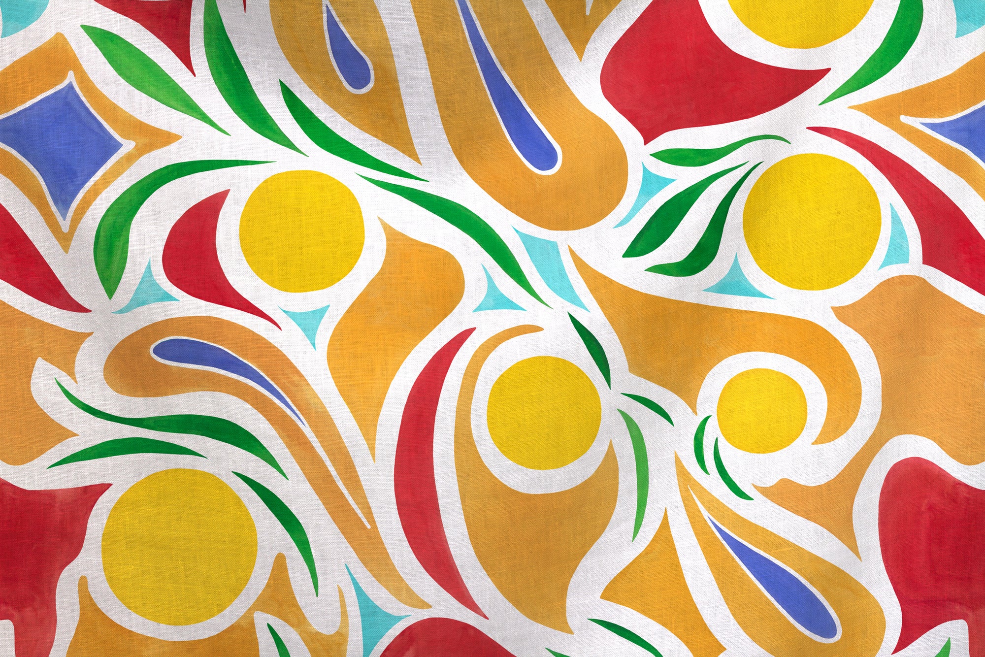 flowing 100% European French linen Capri fabric by the yard in Lemon Yellow, Red, and Ochre made to  order by boutique independent design studio