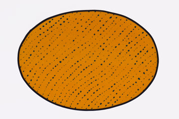 100% linen staccato nero shibori placemat in marigold yellow