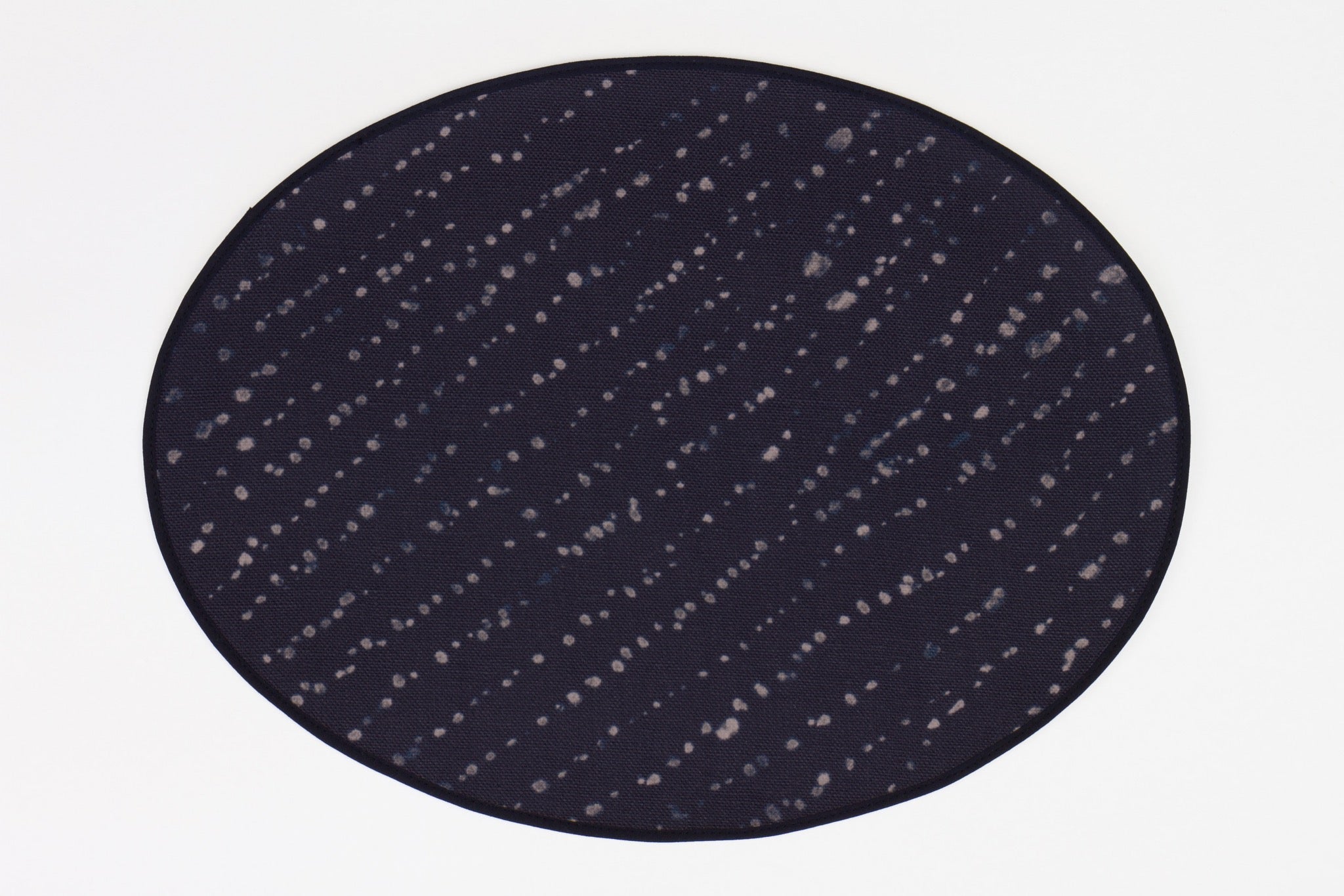 100% linen staccato decolorato shibori placemat in midnight blue