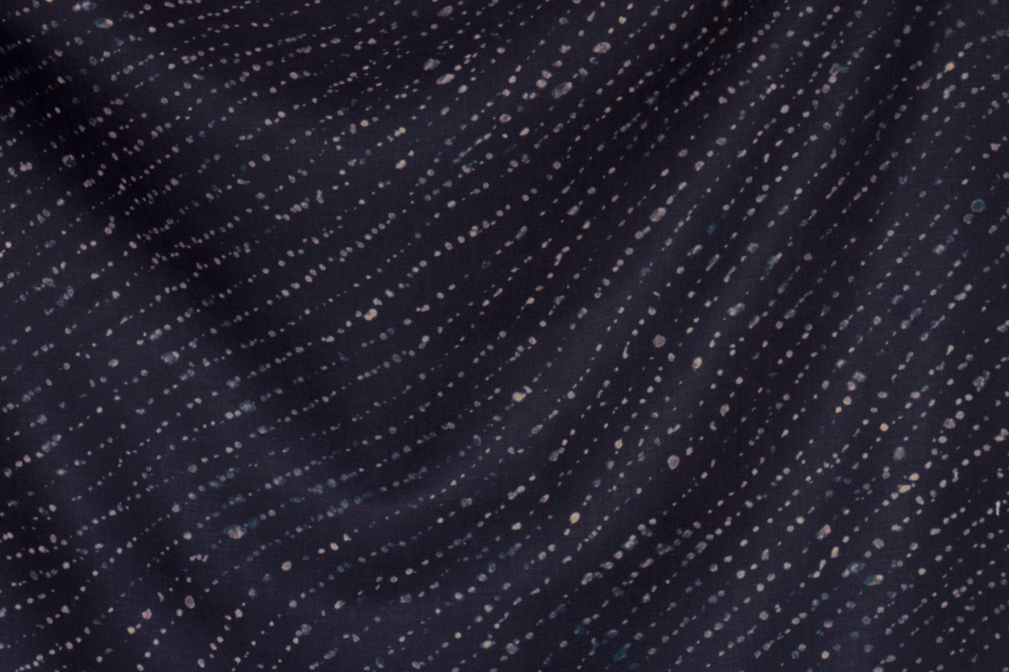 flowing 100% linen staccato decolorato shibori fabric by the yard in midnight blue