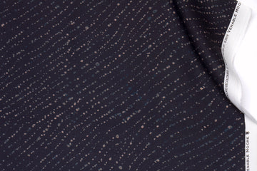 100% linen staccato decolorato shibori fabric by the yard in midnight blue with top fold