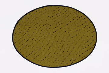 100% linen staccato nero shibori placemat in moss green