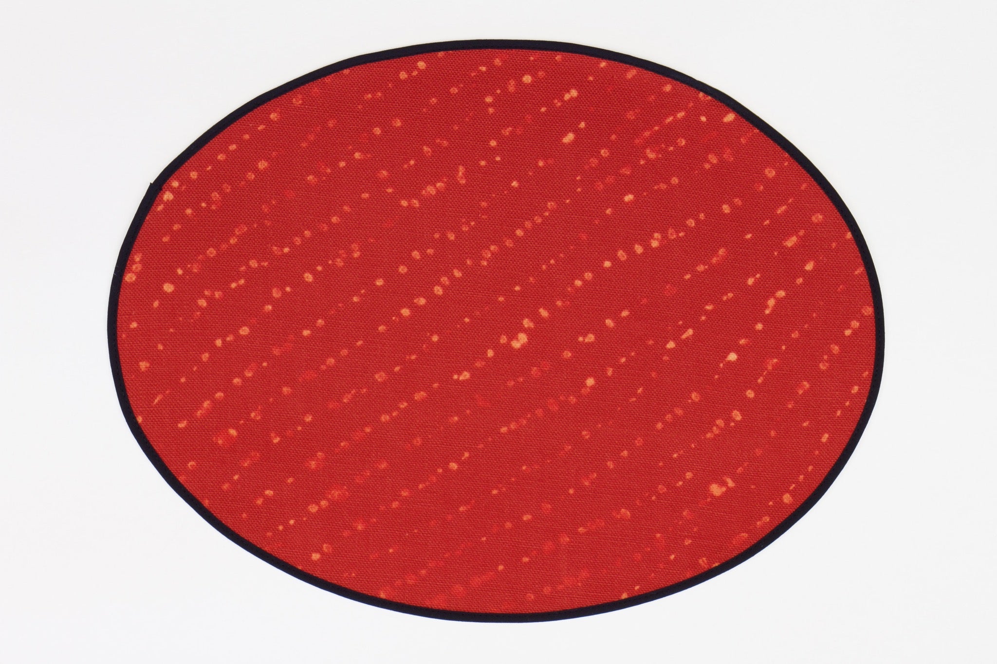 100% linen staccato decolorato shibori placemat in paprika red