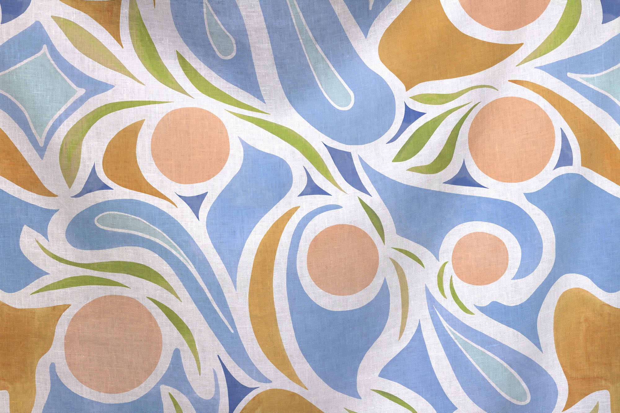 flowing 100% European French linen Capri fabric by the yard in pastel pink, blue, and tan made to  order by boutique independent design studio