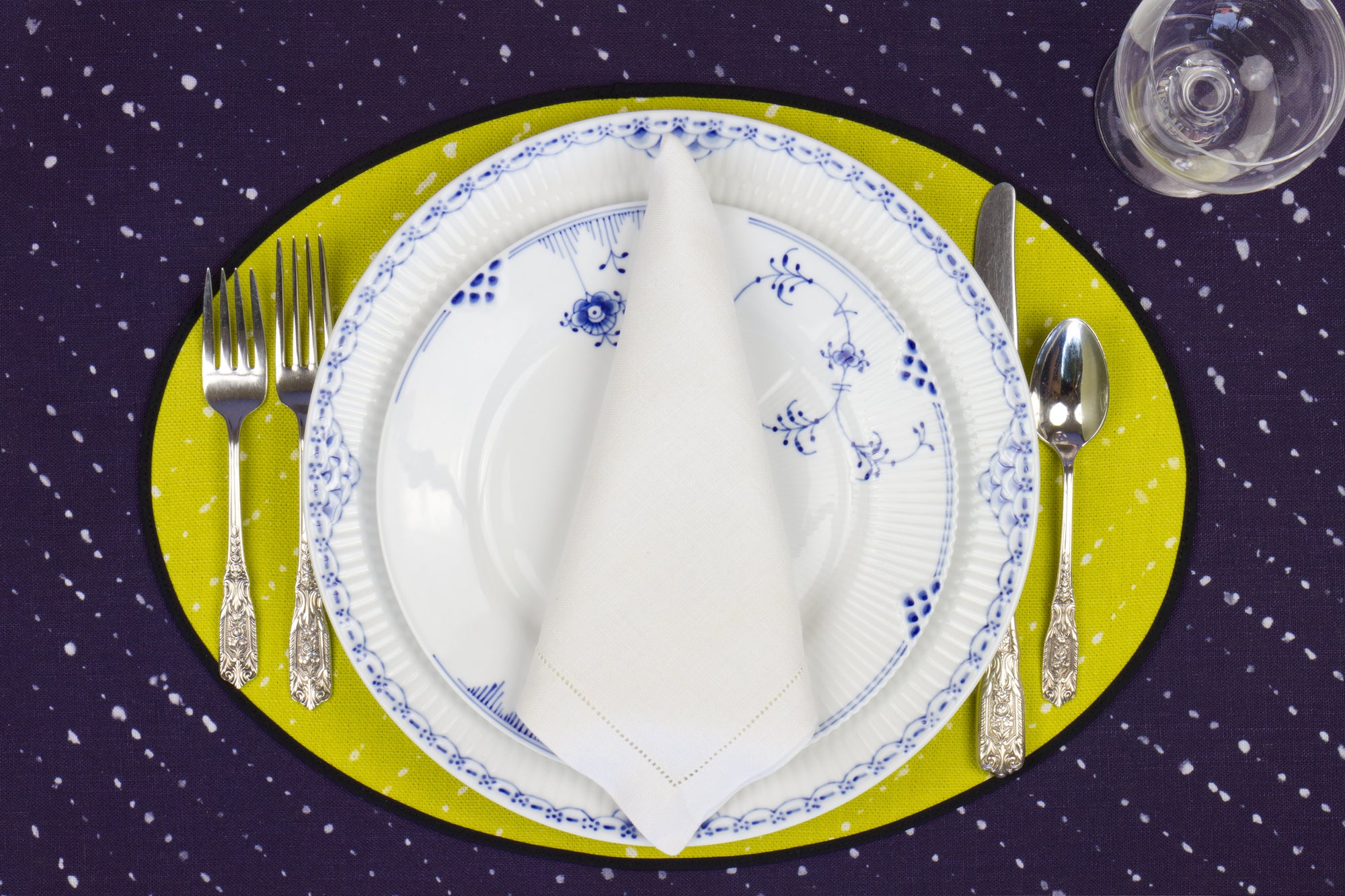 Pear 'Staccato Sbiancato' Shibori Linen Placemat