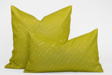 'Staccato Sbiancato' Shibori Linen Pillow Cover