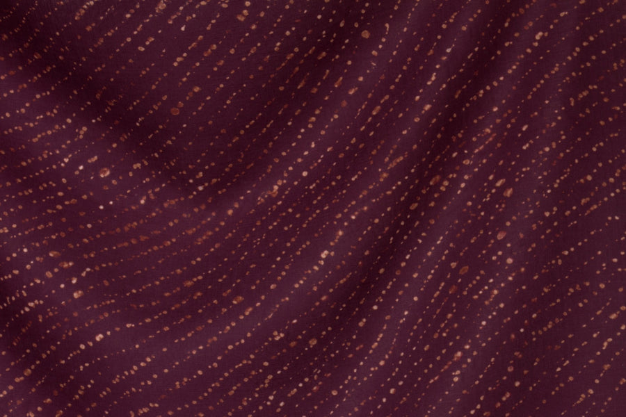 flowing 100% linen staccato decolorato shibori fabric by the yard in plum purple