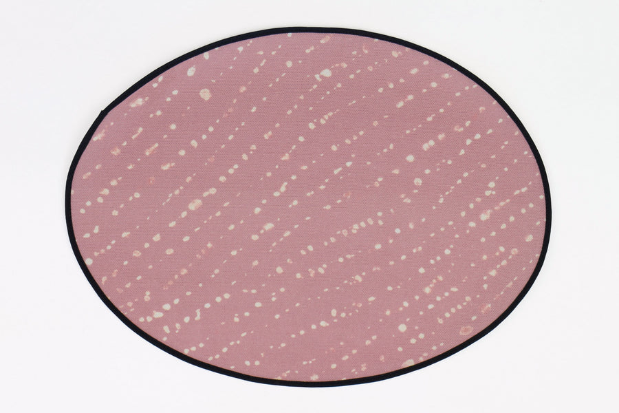 100% linen staccato decolorato shibori placemat in rose clay pink