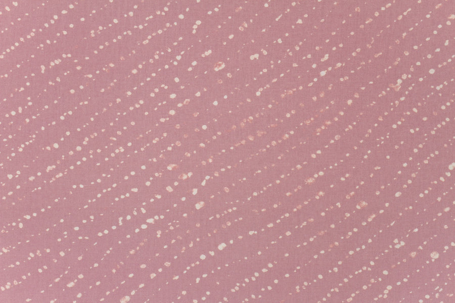 100% linen staccato decolorato shibori fabric by the yard up close in rose clay pink