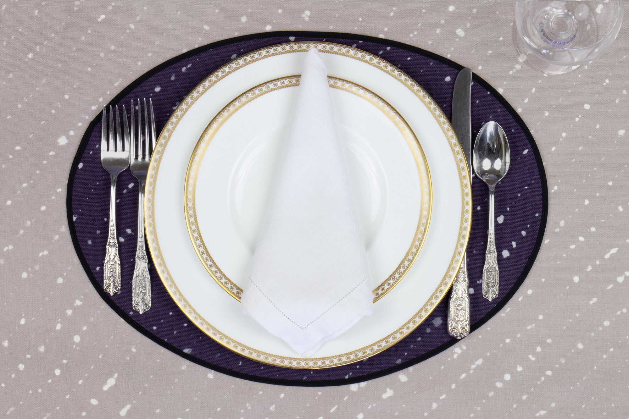 Sapphire 'Staccato Sbiancato' Shibori Linen Placemat