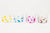 hand-painted bubble glasses set of four in turquoise magenta sun and coffee